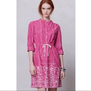 Anthropologie Meadow Rue pink long sleeve dress
